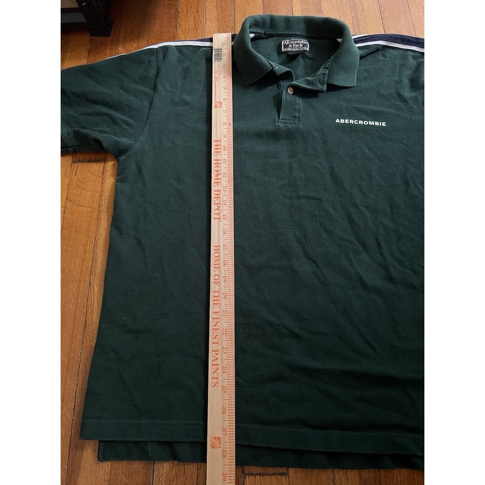 Vintage Abercrombie Fitch Polo Mens XL Green Muscle Cotton Shirt Preppy Y2K - Picture 5 of 7